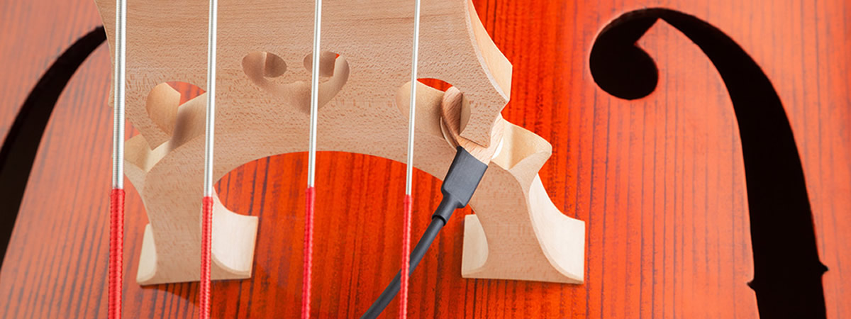 Piezo Pickup Installed on Double Bass