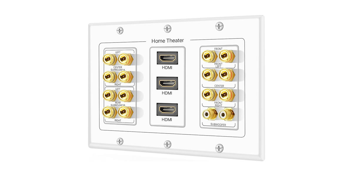 Speaker Panel Installed on Wall with AV Receiver Position