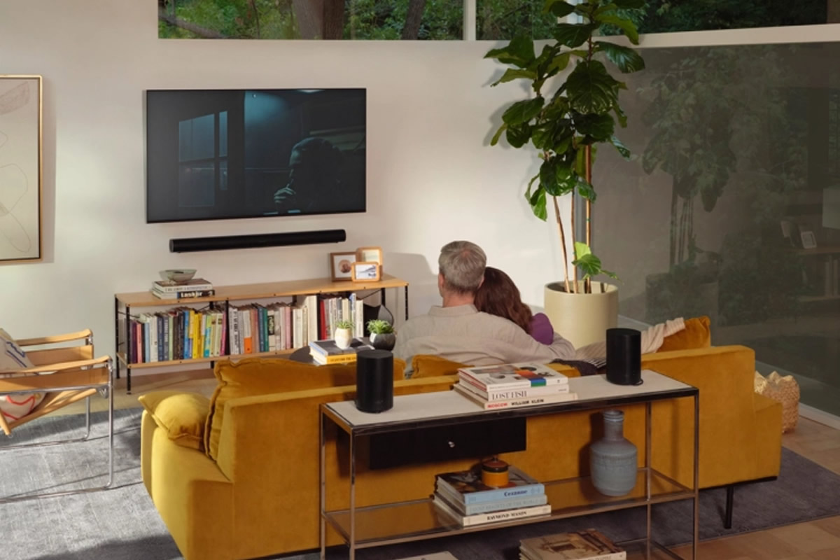 Living room elegantly set up with Sonos