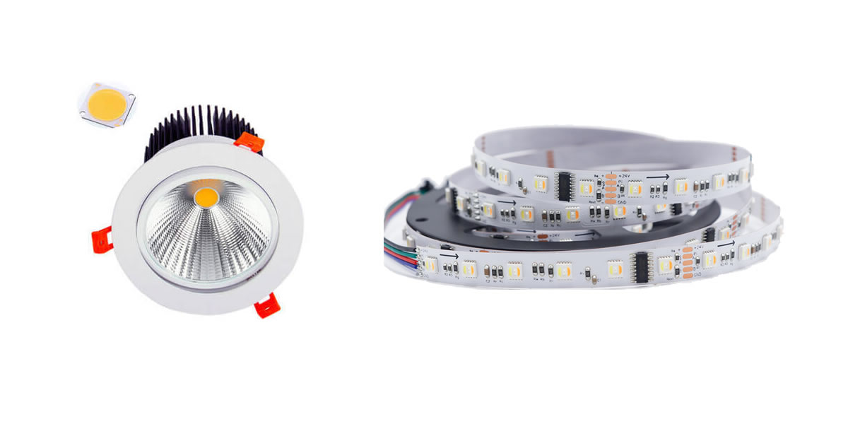 LED COB (LEFT), LED STRIP (RIGHT)